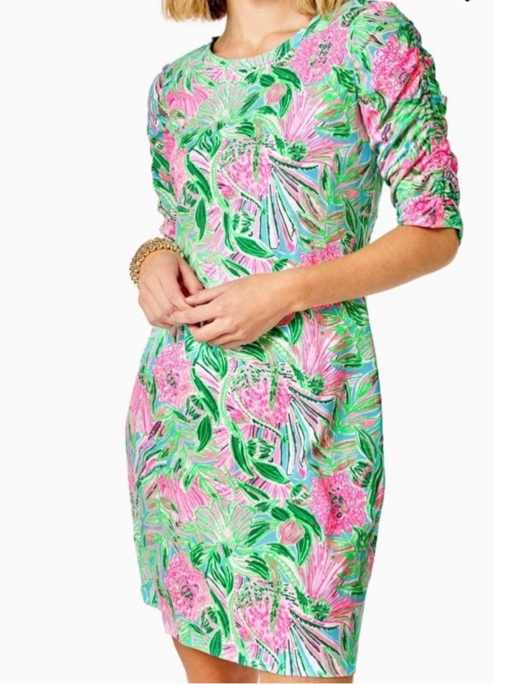 Lilly Pulitzer Sz L Belden Dress Blue Horizon Coming In Hot